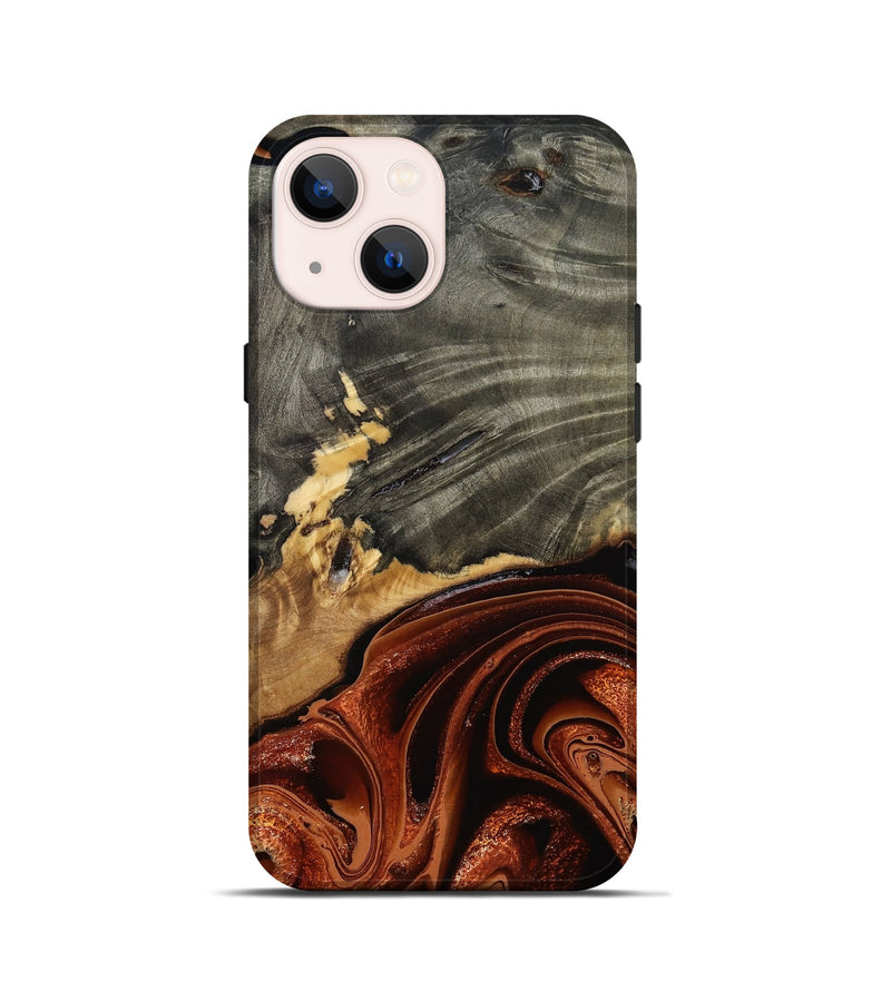 iPhone 13 mini Wood Live Edge Phone Case - Issac (Red, 799657)