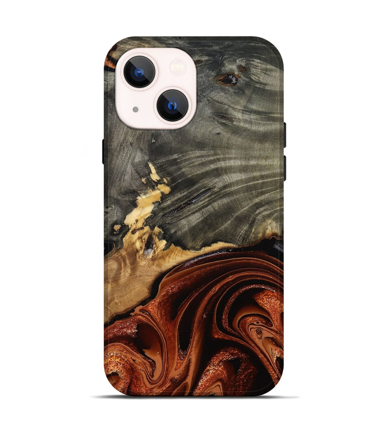 iPhone 14 Wood Live Edge Phone Case - Issac (Red, 799657)