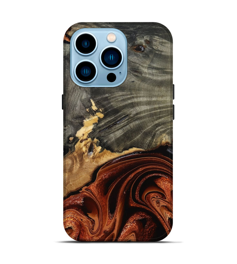 iPhone 14 Pro Wood Live Edge Phone Case - Issac (Red, 799657)