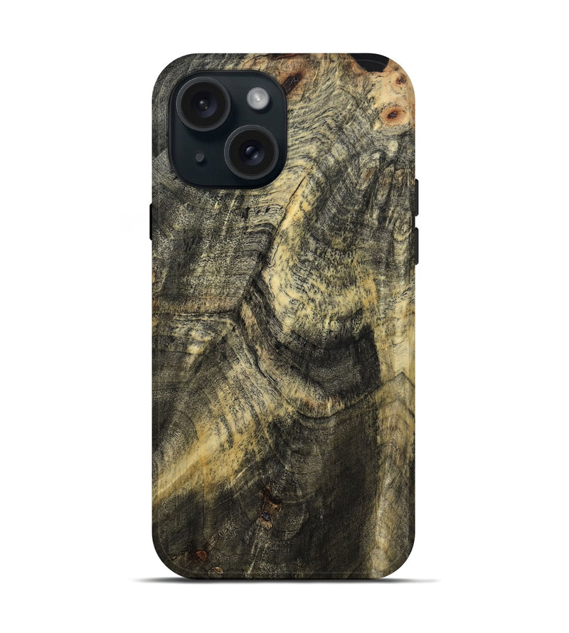 iPhone 15 Wood Live Edge Phone Case - Memphis (Wood Burl, 799662)