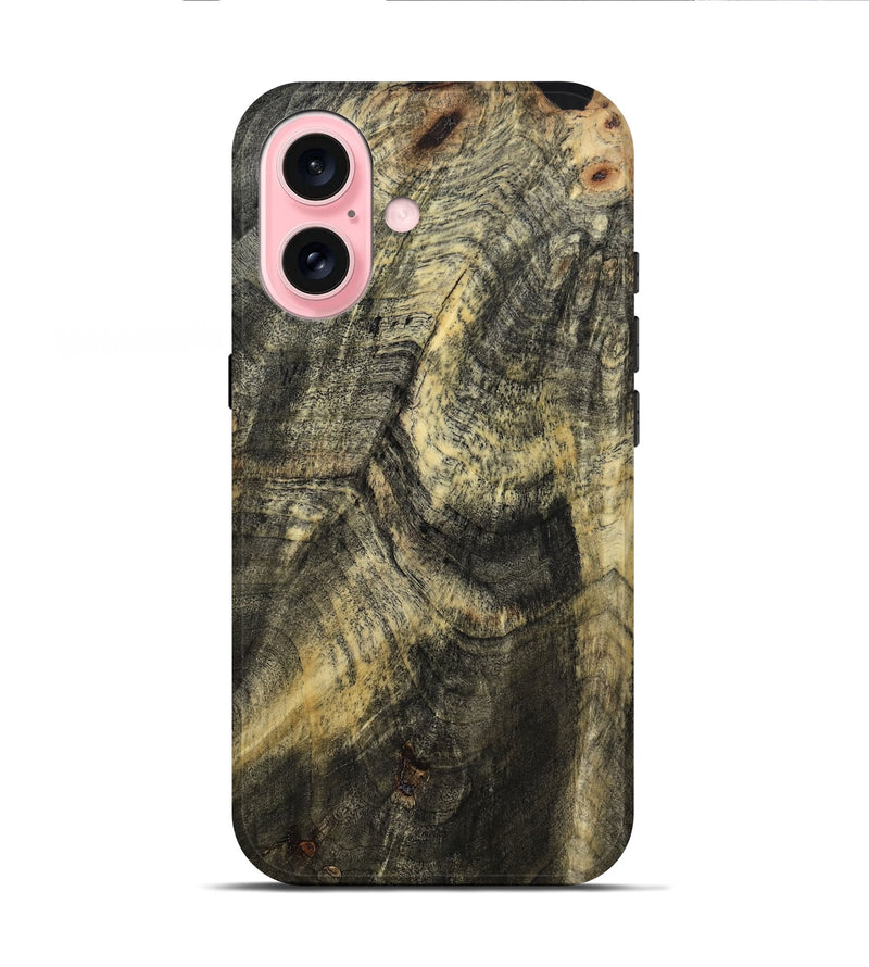 iPhone 16 Wood Live Edge Phone Case - Memphis (Wood Burl, 799662)