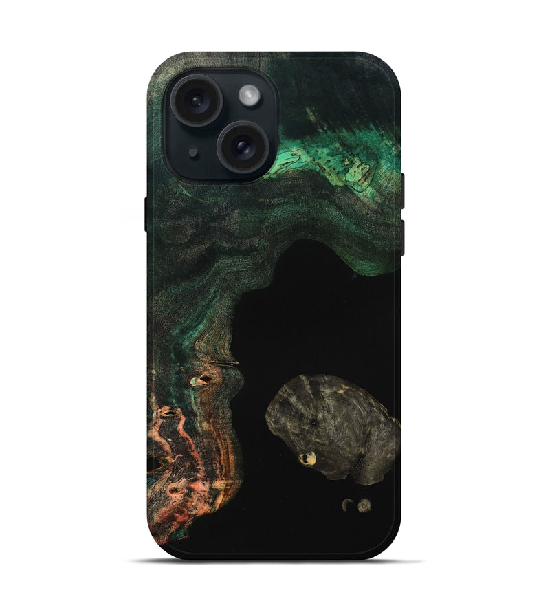 iPhone 15 Wood Live Edge Phone Case - Ara (Wood Burl, 799663)