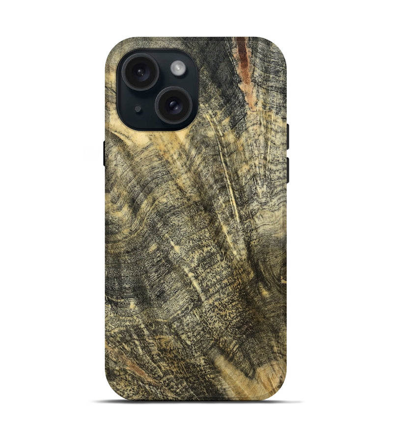 iPhone 15 Wood Live Edge Phone Case - Everly (Wood Burl, 799665)
