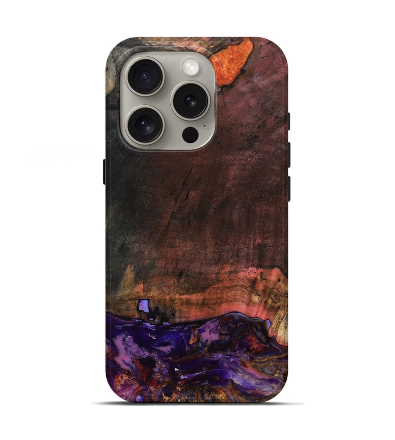 iPhone 16 Pro Wood Live Edge Phone Case - Israel (Red, 799670)