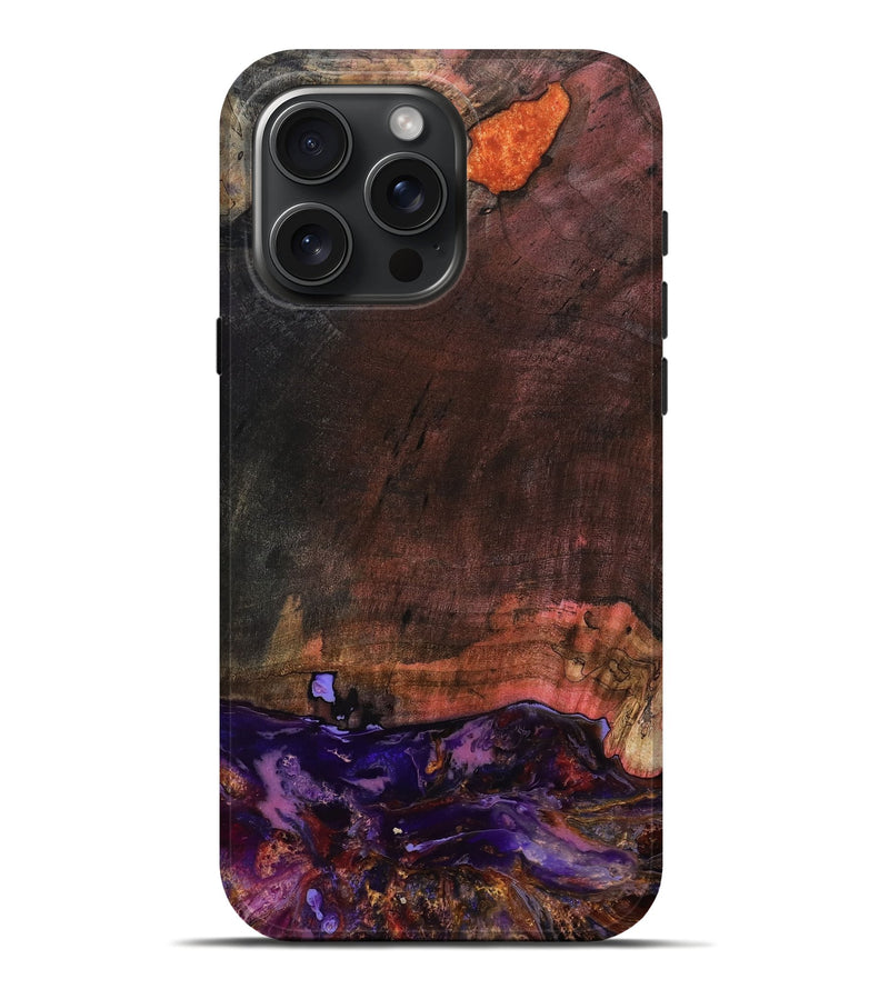 iPhone 16 Pro Max Wood Live Edge Phone Case - Israel (Red, 799670)