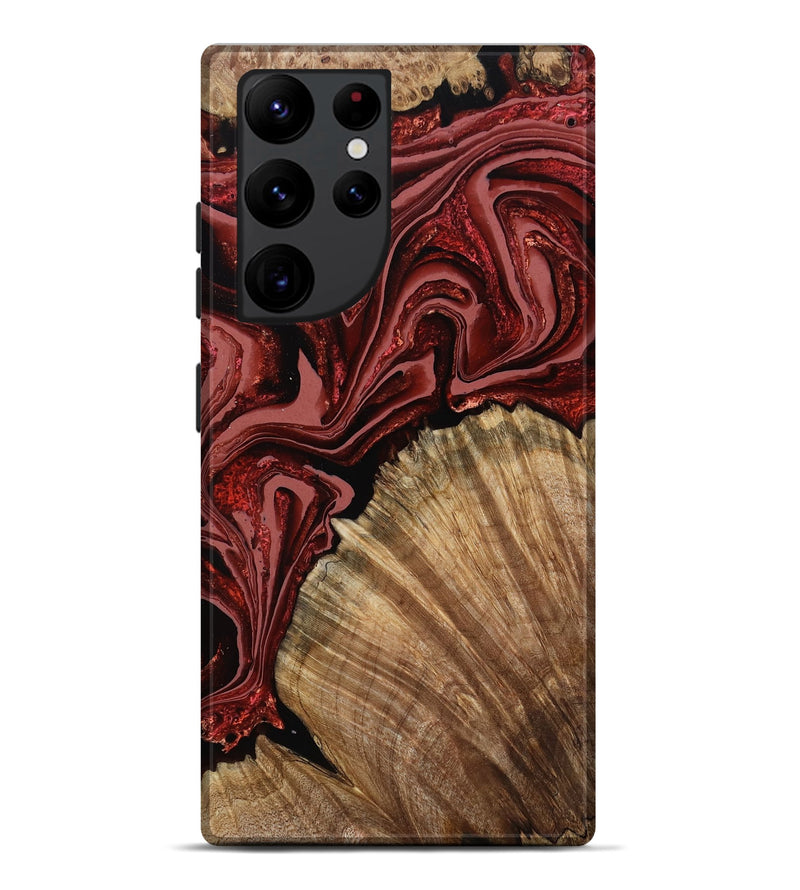 Galaxy S22 Ultra Wood Live Edge Phone Case - Anika (Red, 799675)