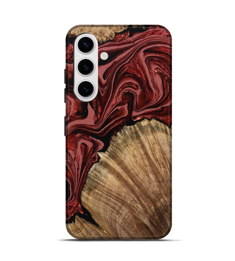 Galaxy S25 Wood Live Edge Phone Case - Anika (Red, 799675)