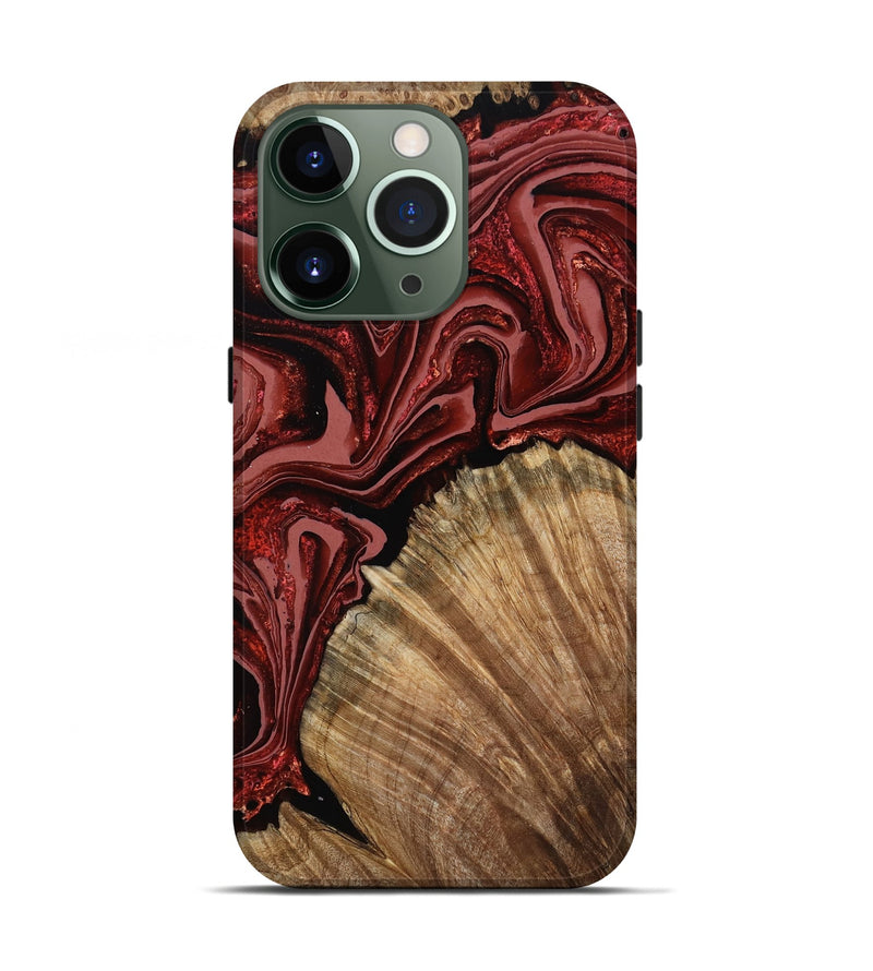 iPhone 13 Pro Wood Live Edge Phone Case - Anika (Red, 799675)