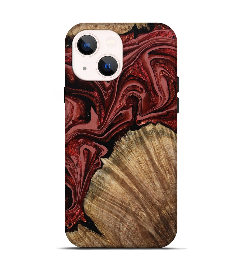 iPhone 14 Wood Live Edge Phone Case - Anika (Red, 799675)