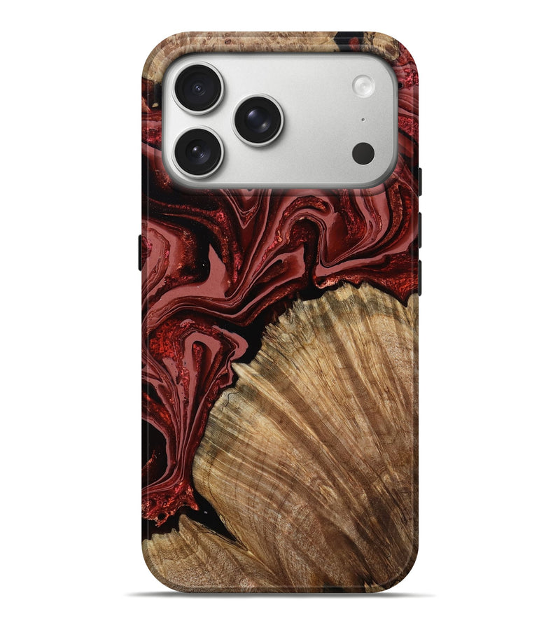 iPhone 17 Pro Max Wood Live Edge Phone Case - Anika (Red, 799675)