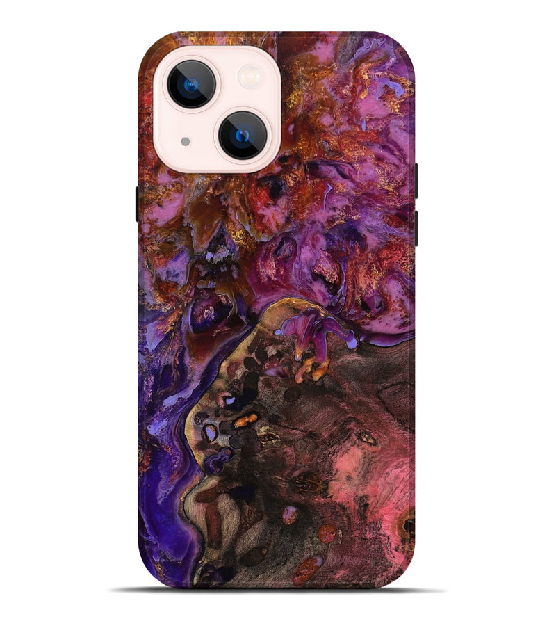 iPhone 14 Plus Wood Live Edge Phone Case - Latifah (Red, 799677)