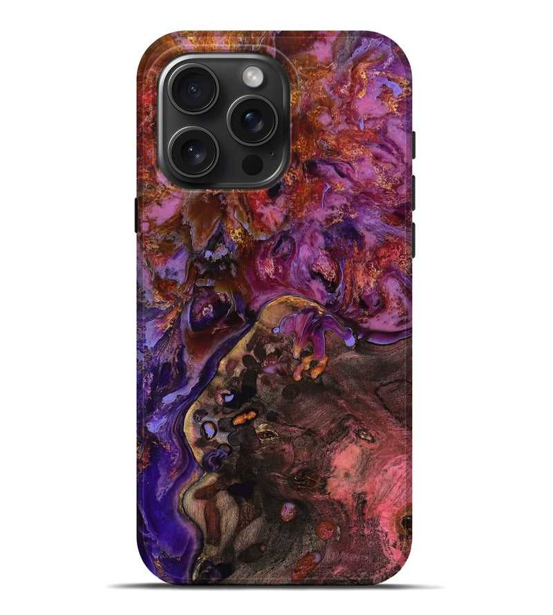 iPhone 16 Pro Max Wood Live Edge Phone Case - Latifah (Red, 799677)