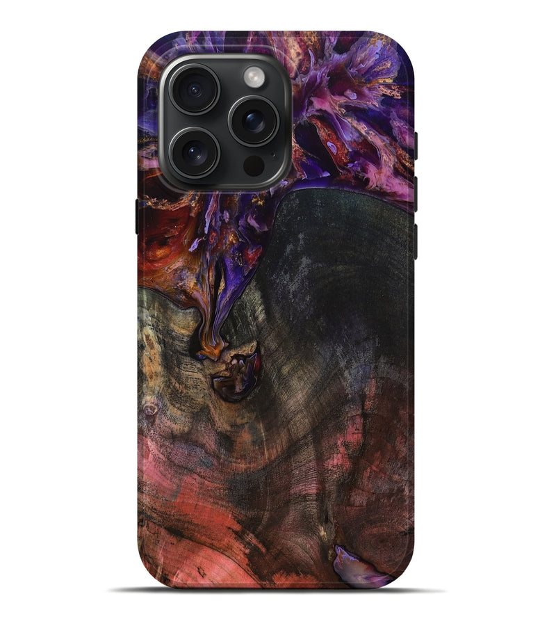 iPhone 16 Pro Max Wood Live Edge Phone Case - Eugene (Red, 799678)