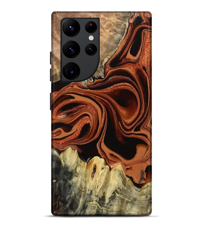 Galaxy S22 Ultra Wood Live Edge Phone Case - Keith (Red, 799682)