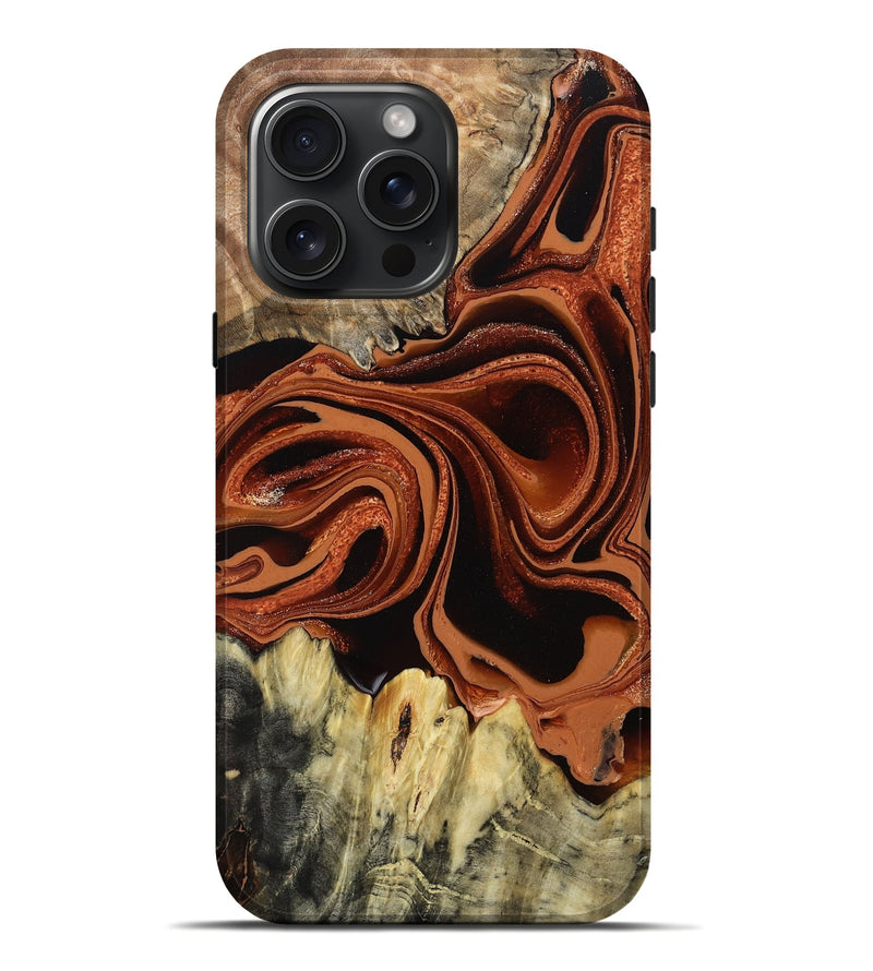 iPhone 16 Pro Max Wood Live Edge Phone Case - Keith (Red, 799682)