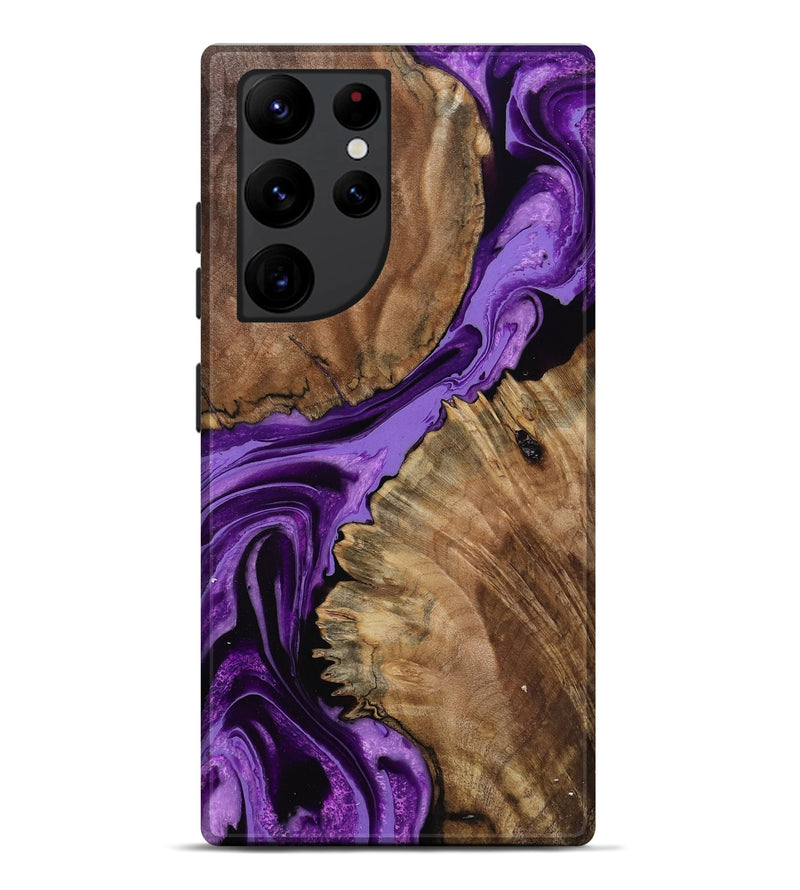 Galaxy S22 Ultra Wood Live Edge Phone Case - Florine (Purple, 799683)