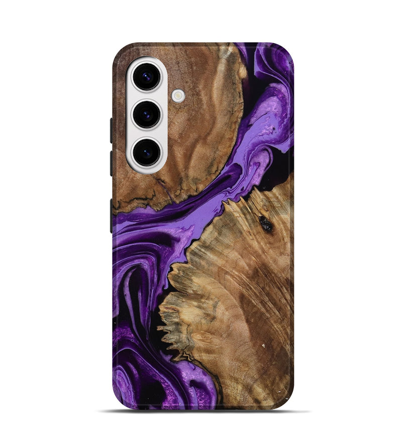 Galaxy S25 Wood Live Edge Phone Case - Florine (Purple, 799683)