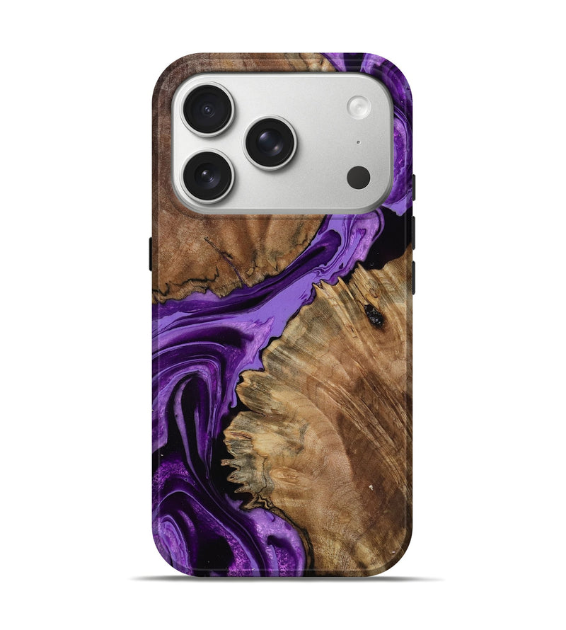 iPhone 17 Pro Wood Live Edge Phone Case - Florine (Purple, 799683)