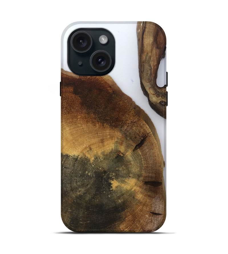 iPhone 15 Wood Live Edge Phone Case - Howard (Clear, 799686)