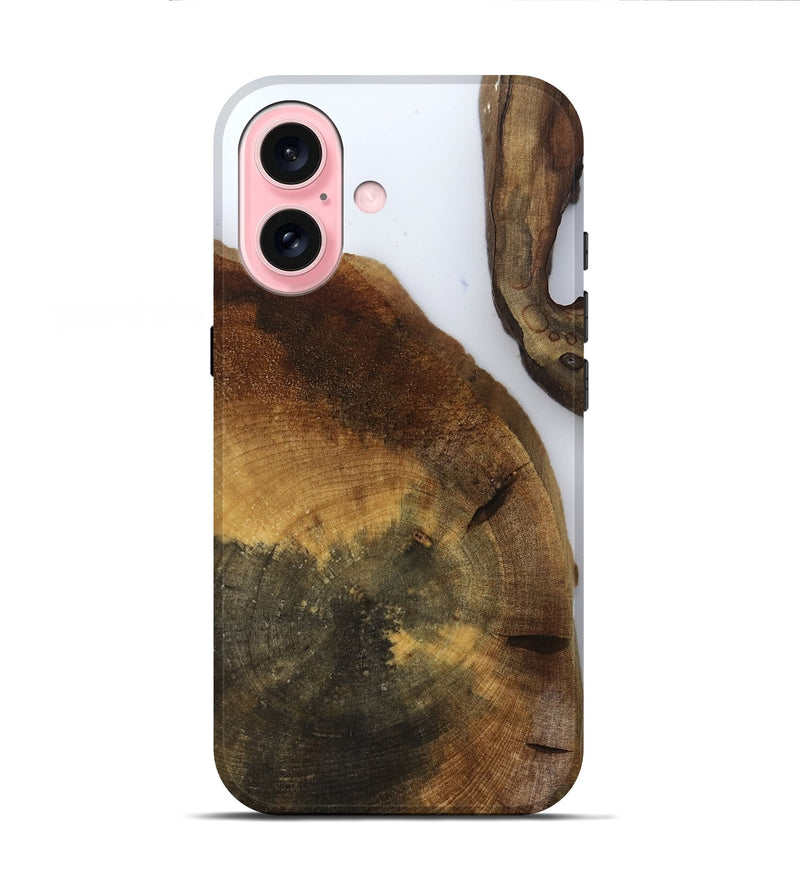 iPhone 16 Wood Live Edge Phone Case - Howard (Clear, 799686)