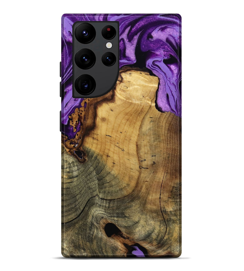 Galaxy S22 Ultra Wood Live Edge Phone Case - Ivy (Purple, 799687)