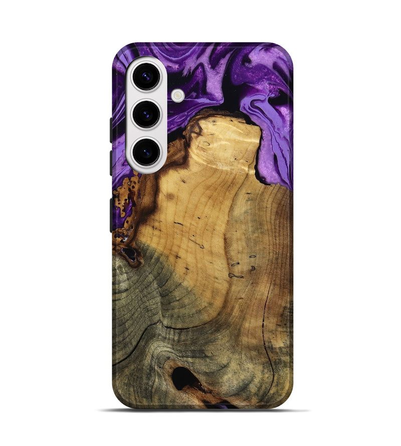 Galaxy S25 Wood Live Edge Phone Case - Ivy (Purple, 799687)
