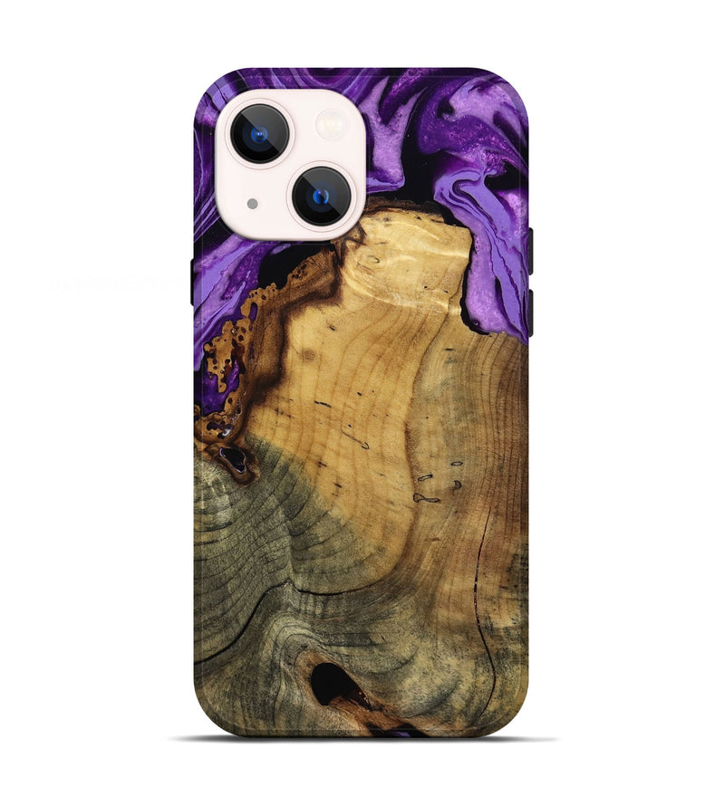 iPhone 13 Wood Live Edge Phone Case - Ivy (Purple, 799687)