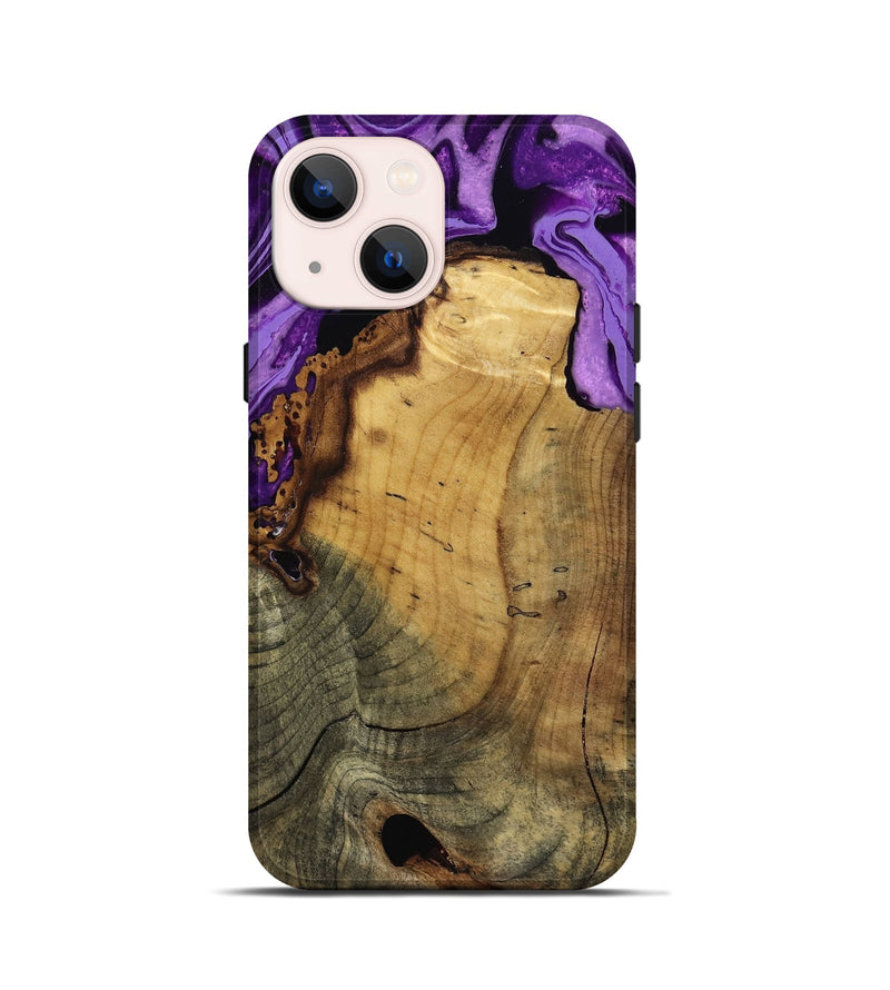 iPhone 13 mini Wood Live Edge Phone Case - Ivy (Purple, 799687)