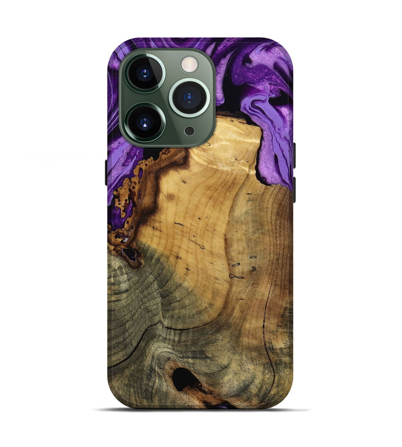 iPhone 13 Pro Wood Live Edge Phone Case - Ivy (Purple, 799687)