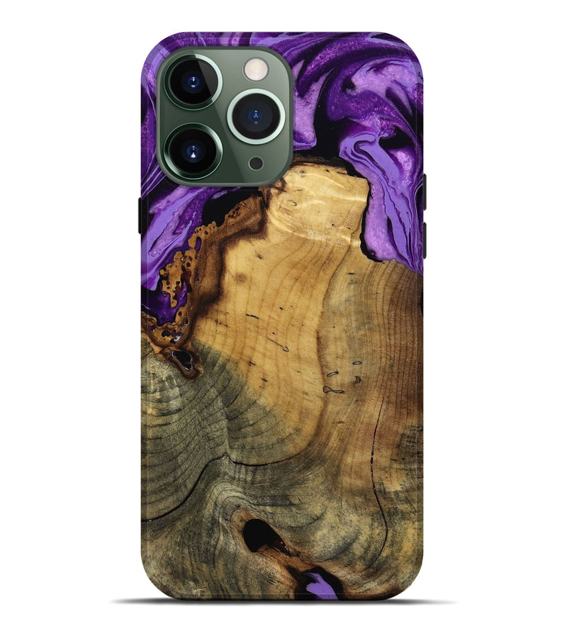 iPhone 13 Pro Max Wood Live Edge Phone Case - Ivy (Purple, 799687)