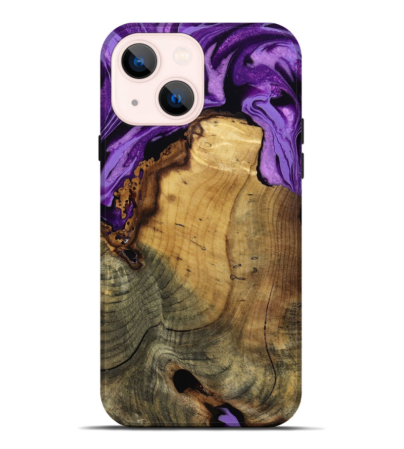 iPhone 14 Plus Wood Live Edge Phone Case - Ivy (Purple, 799687)