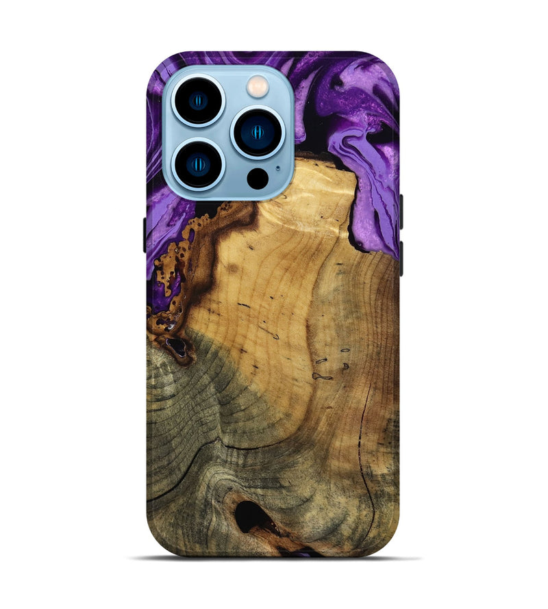 iPhone 14 Pro Wood Live Edge Phone Case - Ivy (Purple, 799687)