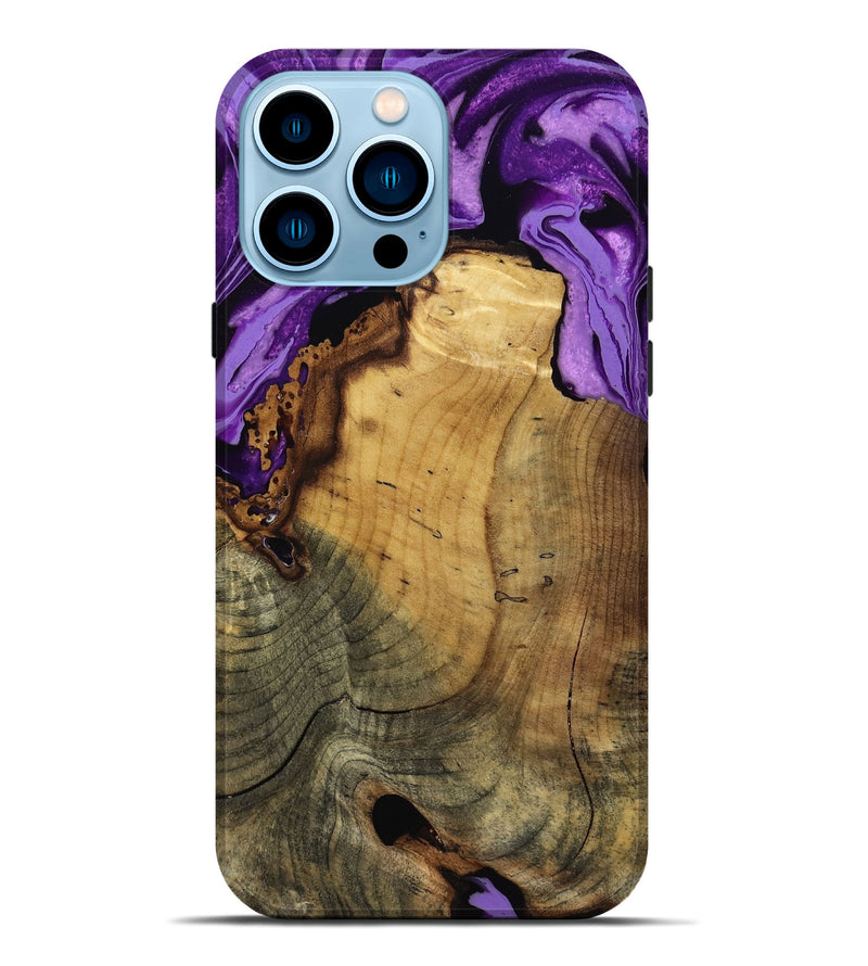 iPhone 14 Pro Max Wood Live Edge Phone Case - Ivy (Purple, 799687)
