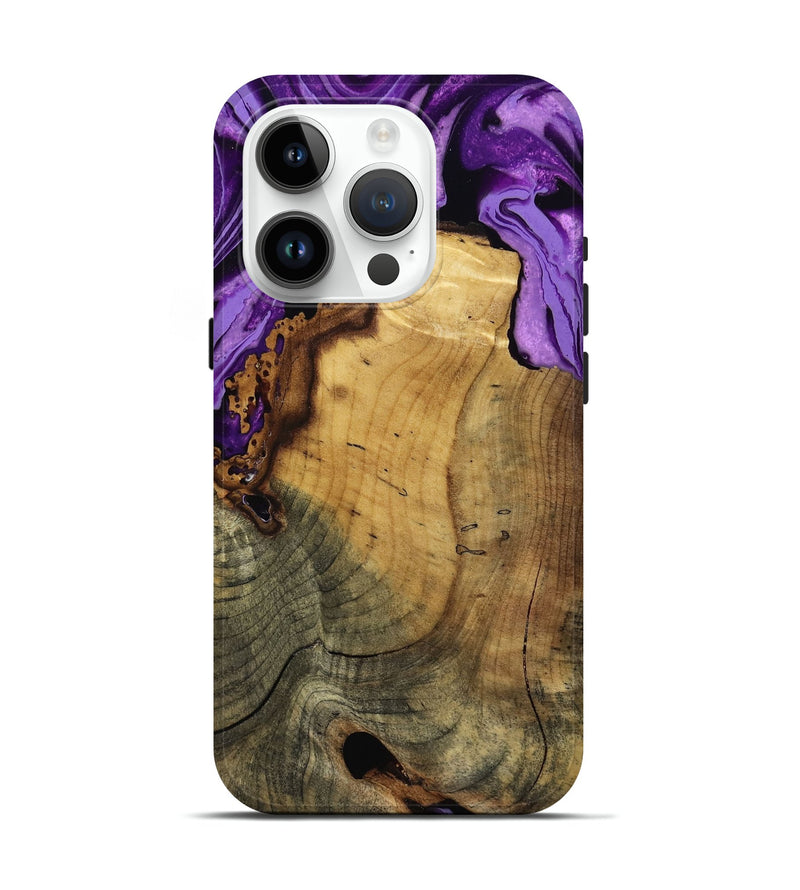 iPhone 15 Pro Wood Live Edge Phone Case - Ivy (Purple, 799687)