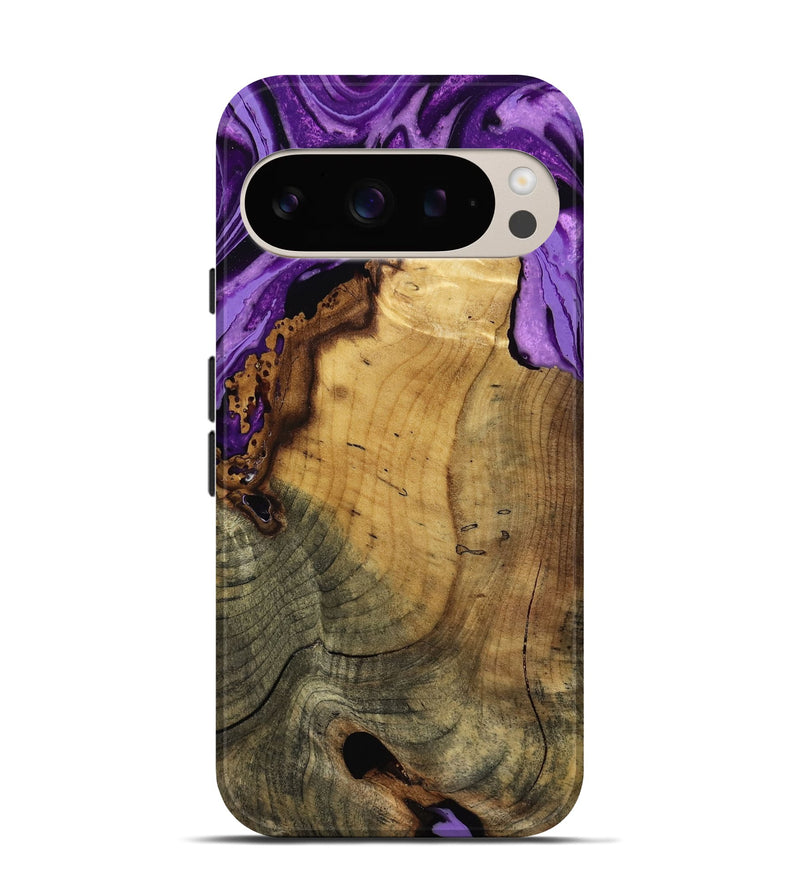 Pixel 9 Pro Wood Live Edge Phone Case - Ivy (Purple, 799687)
