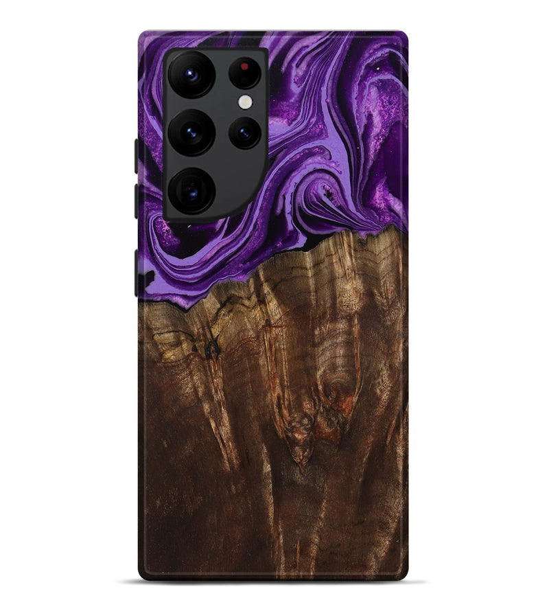 Galaxy S22 Ultra Wood Live Edge Phone Case - Hellen (Purple, 799688)