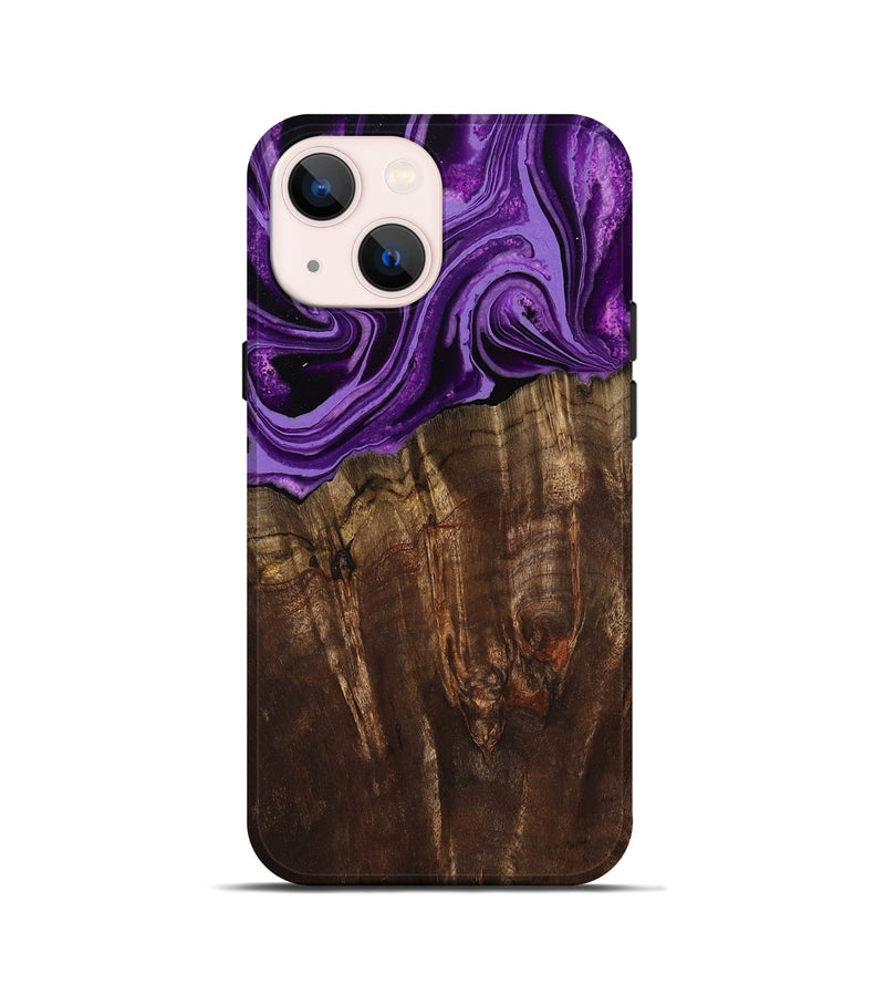 iPhone 13 mini Wood Live Edge Phone Case - Hellen (Purple, 799688)