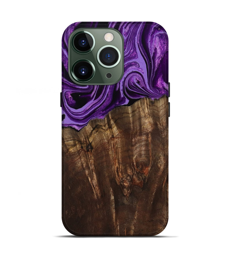 iPhone 13 Pro Wood Live Edge Phone Case - Hellen (Purple, 799688)