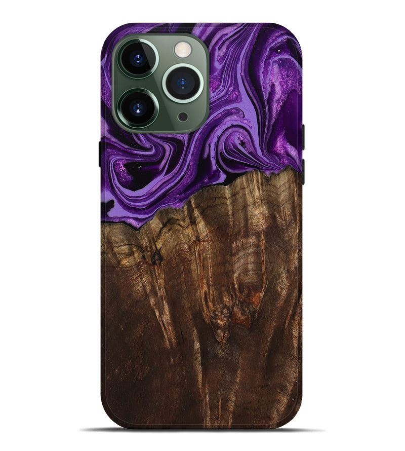 iPhone 13 Pro Max Wood Live Edge Phone Case - Hellen (Purple, 799688)