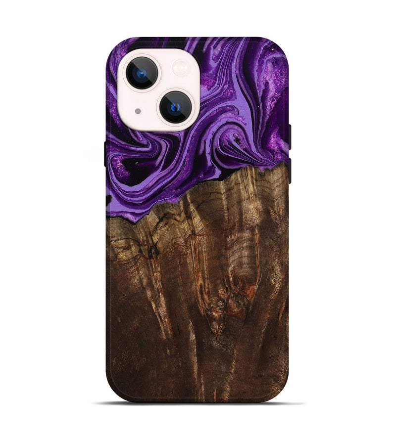 iPhone 14 Wood Live Edge Phone Case - Hellen (Purple, 799688)