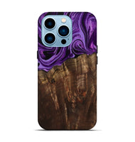 iPhone 14 Pro Wood Live Edge Phone Case - Hellen (Purple, 799688)