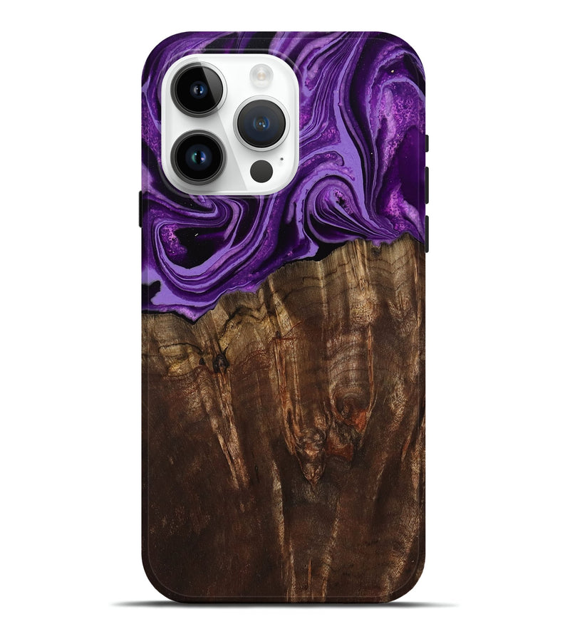 iPhone 15 Pro Max Wood Live Edge Phone Case - Hellen (Purple, 799688)