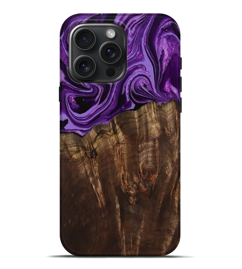 iPhone 16 Pro Max Wood Live Edge Phone Case - Hellen (Purple, 799688)