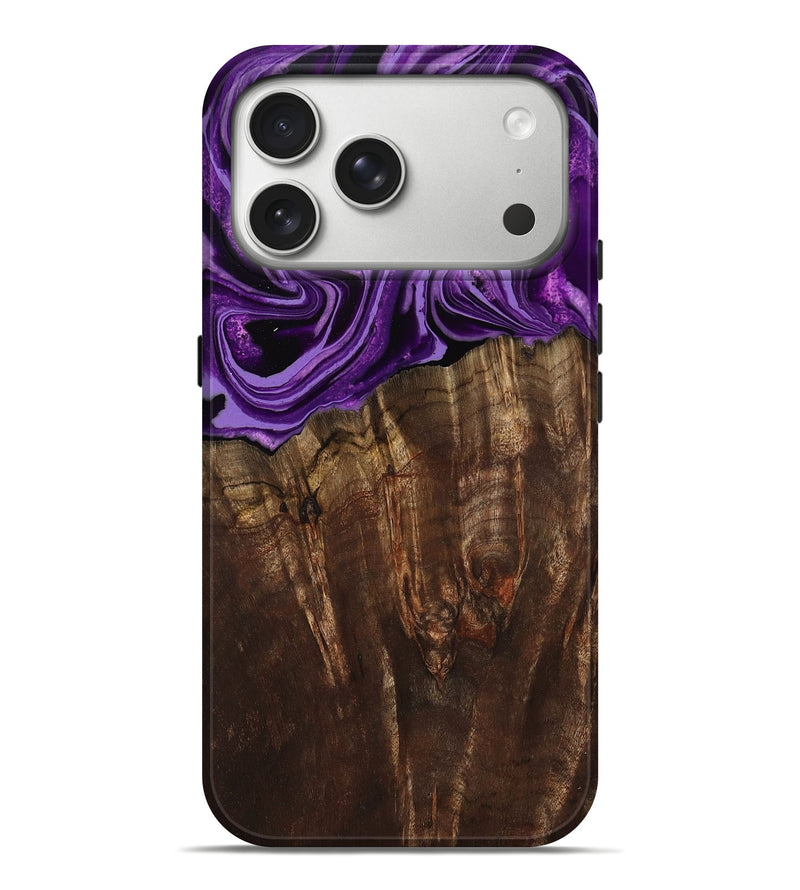 iPhone 17 Pro Max Wood Live Edge Phone Case - Hellen (Purple, 799688)