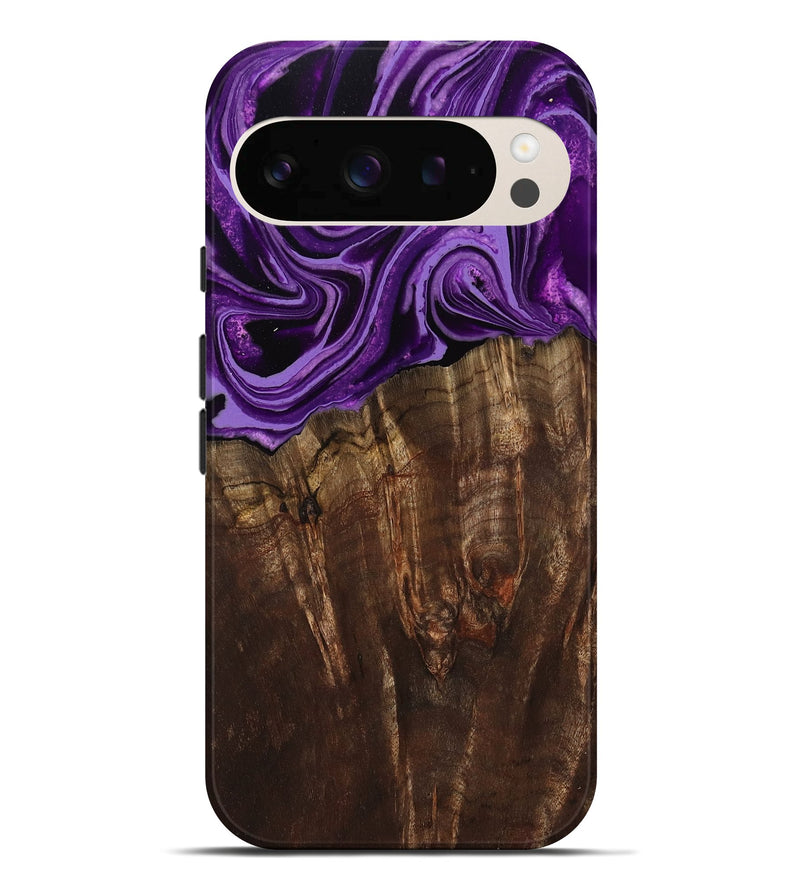 Pixel 10 Pro XL Wood Live Edge Phone Case - Hellen (Purple, 799688)