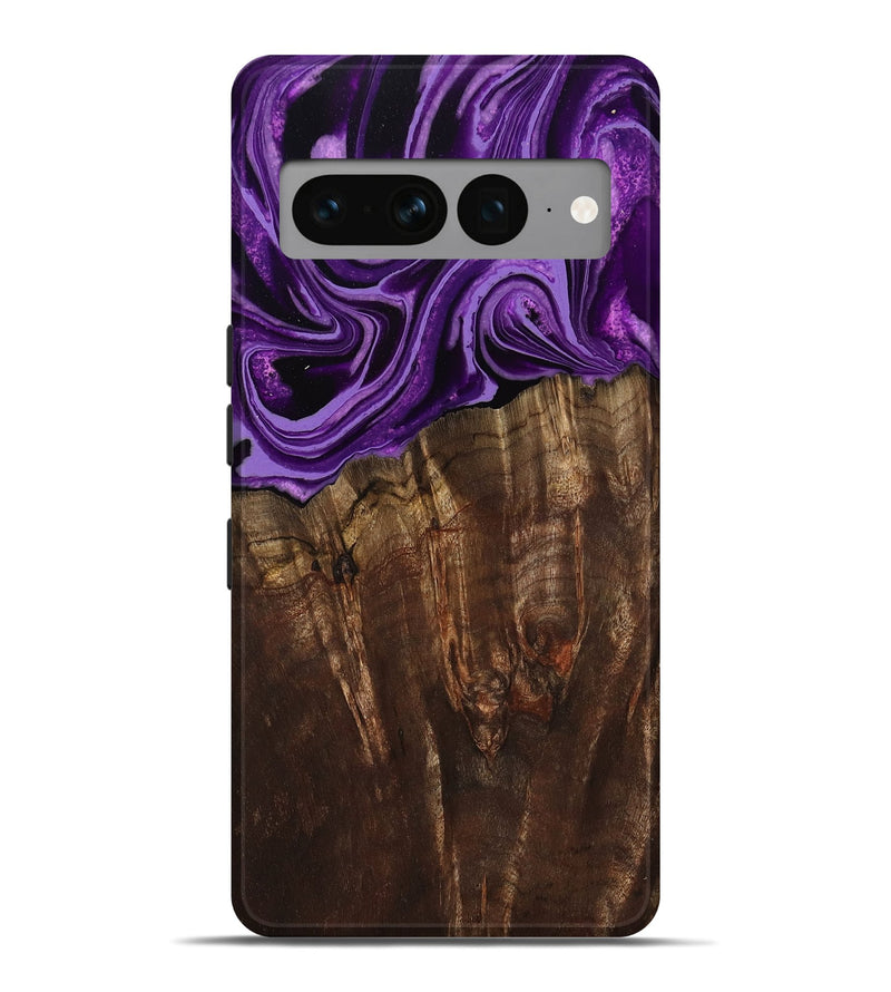 Pixel 7 Pro Wood Live Edge Phone Case - Hellen (Purple, 799688)