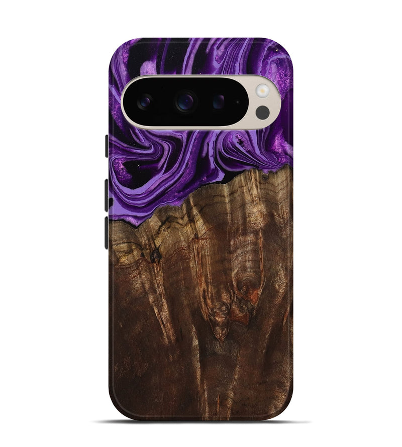 Pixel 9 Pro Wood Live Edge Phone Case - Hellen (Purple, 799688)