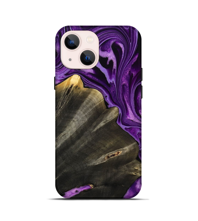 iPhone 13 mini Wood Live Edge Phone Case - Toccara (Purple, 799689)