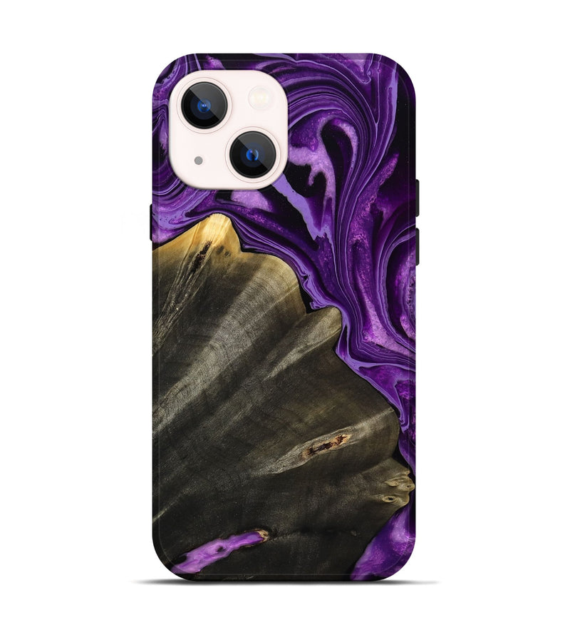 iPhone 14 Wood Live Edge Phone Case - Toccara (Purple, 799689)