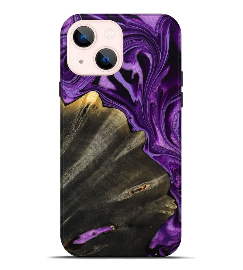 iPhone 14 Plus Wood Live Edge Phone Case - Toccara (Purple, 799689)